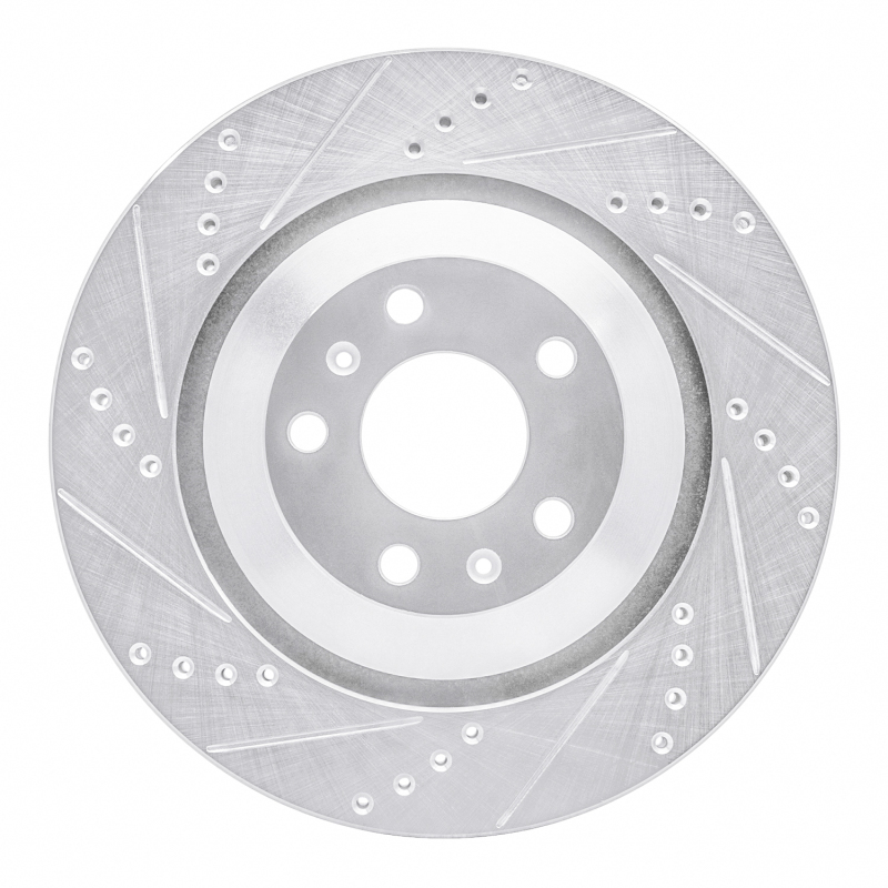 Audi A8 Brake Rotor (1) - Rear Left - R1 Concepts - Drilled & Slotted - Silver - `04-`18 Audi A8 Brake Rotor (1) - Rear Left - R1 Concepts - Drilled & Slotted - Silver - `04-`18